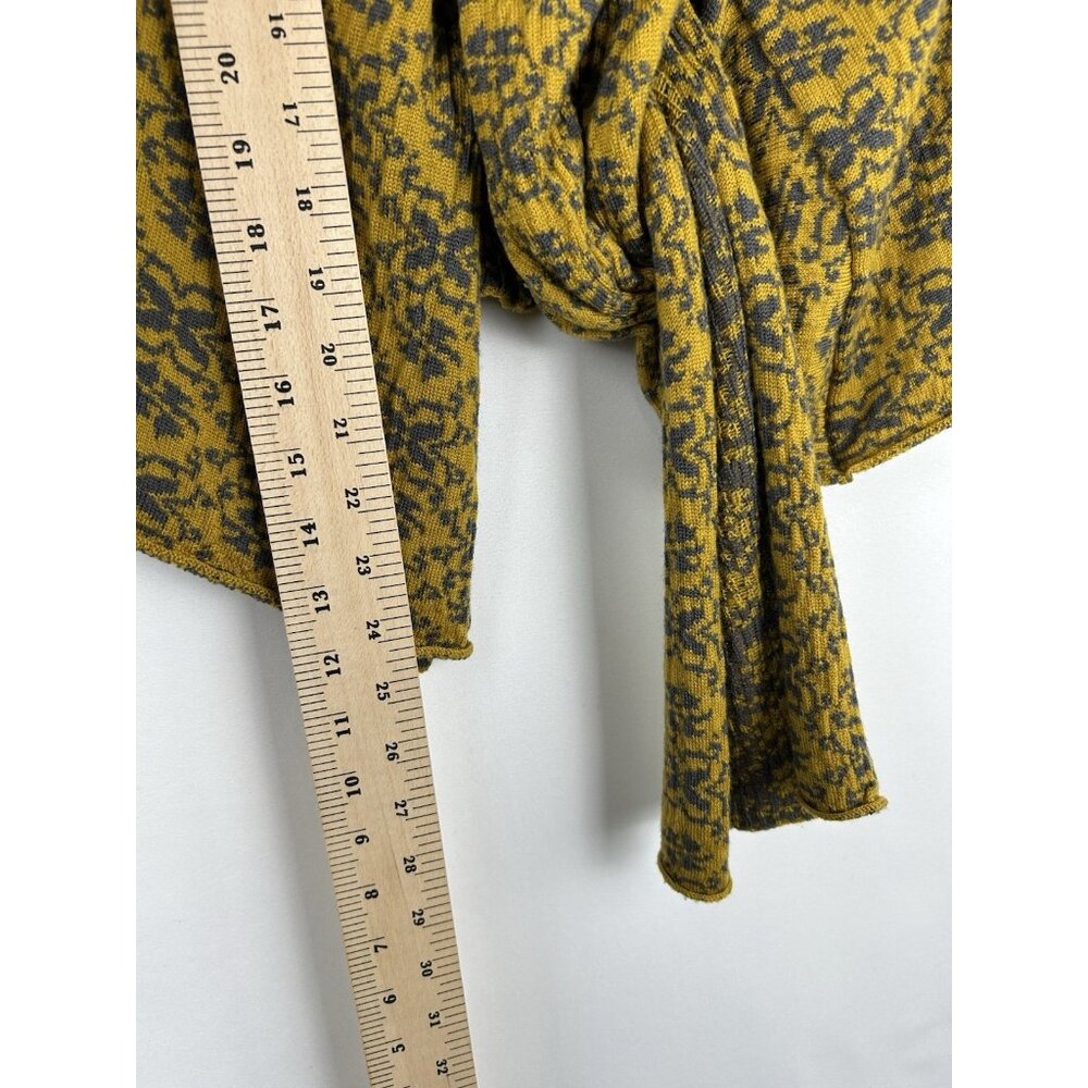 Anthropologie  Moth Women’s Medium 100% Wool Jacquard "Scarf Tied Cardigan" - Picture 5 of 11